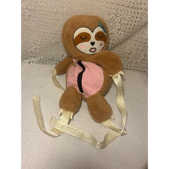 Luv Betsey 20' inch Plush Sloth Back Pack, Purse, Pillow, Tan pink - Picture 3 of 6